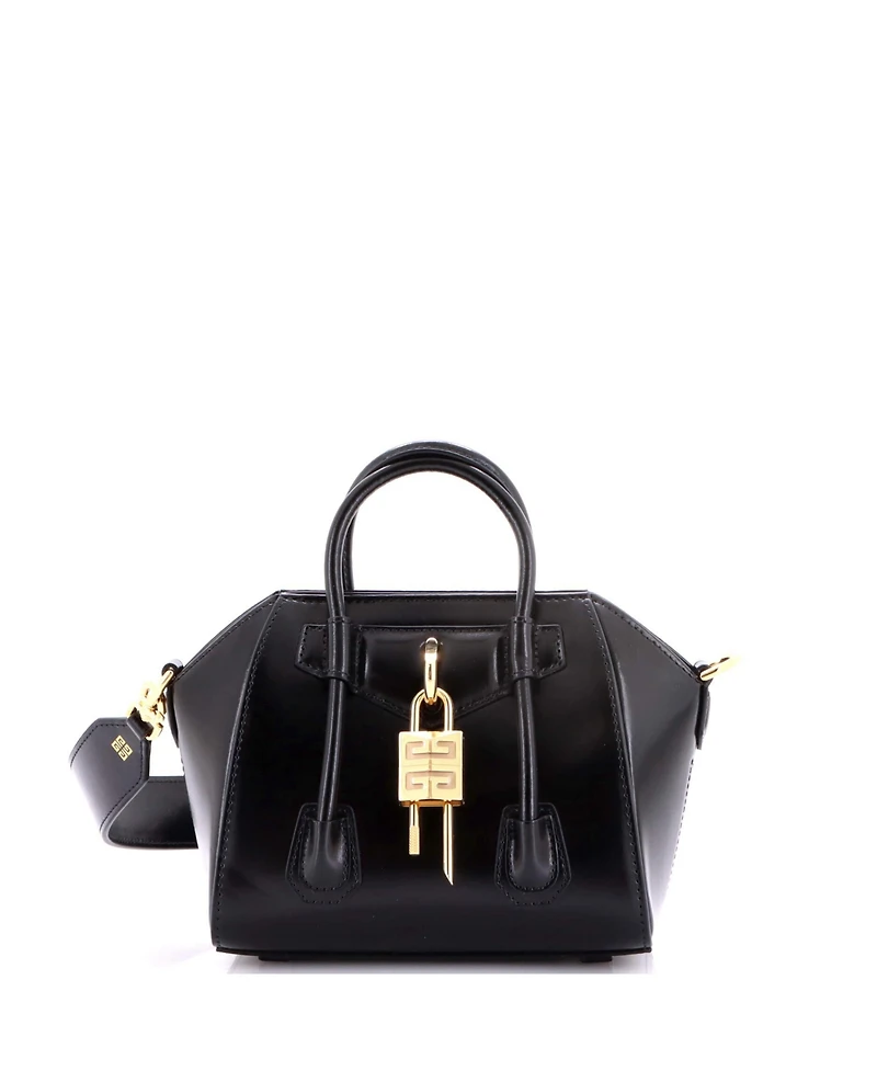 Pre-Owned Givenchy Mini Antigona Lock Bag Leather