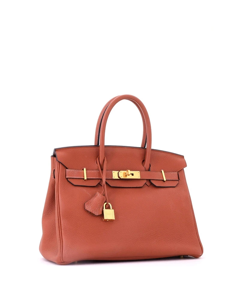 Pre-Owned HERMES Birkin 30 Handbag Brown Togo with Gold Hardware