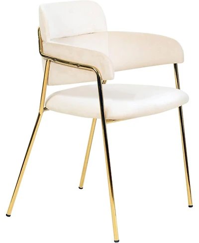LeisureMod Axis Dining Chair, Velvet Upholstery with Stainless Steel Legs, Accent Side Chair for Modern Home, Kitchen and