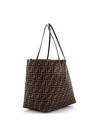 Pre-Owned Fendi Medium Reversible Roll Tote Pequin and Zucca Canvas
