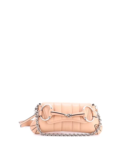 Pre-Owned Gucci Small Horsebit Chain Shoulder Bag Vertical Quilted Leather