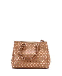 Pre-Owned Prada Medium Grommet Galleria Double Zip Tote City Calfskin