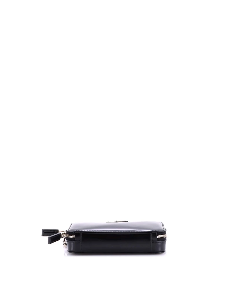 Pre-Owned Prada Zip Around Crossbody Bag Brushed Leather
