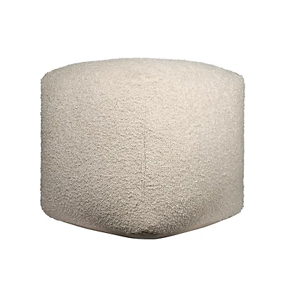 HomeRoots 18" Polyester Cube Outdoor Pouf Ottoman