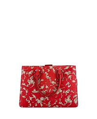 Pre-Owned Gucci Medium Convertible Gusset Tote Arabesque Gg Coated Canvas with Leather