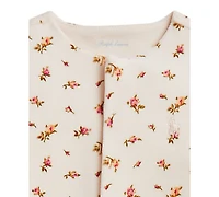 Polo Ralph Lauren Baby Girls' Floral Velour Footed Coverall