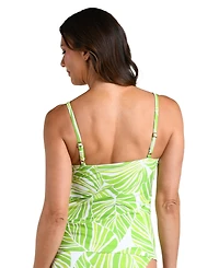 La Blanca Women's Serene Palm Square Neck Tankini Top