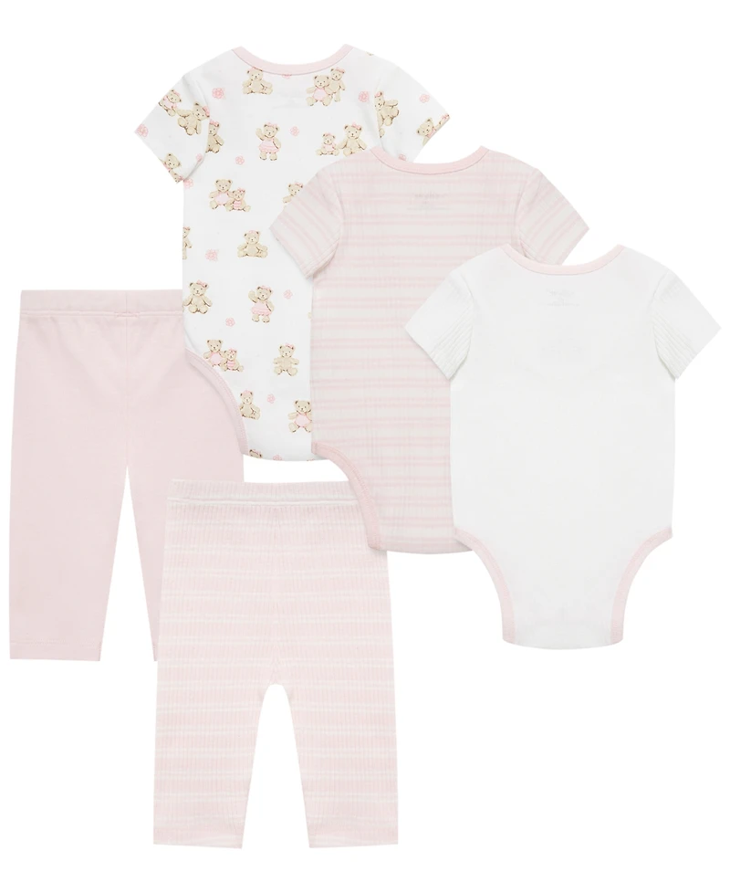 Little Me Baby Girls' Short-Sleeve Bodysuit and Pants, 2-Piece Set