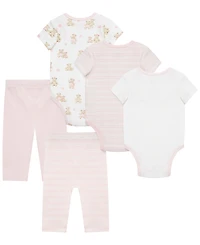 Little Me Baby Girls' Short-Sleeve Bodysuit and Pants, 2-Piece Set