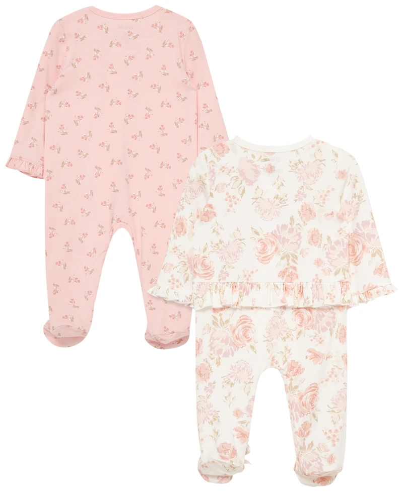 Little Me Baby Girls' Long-Sleeve Coverall, 2-Pack