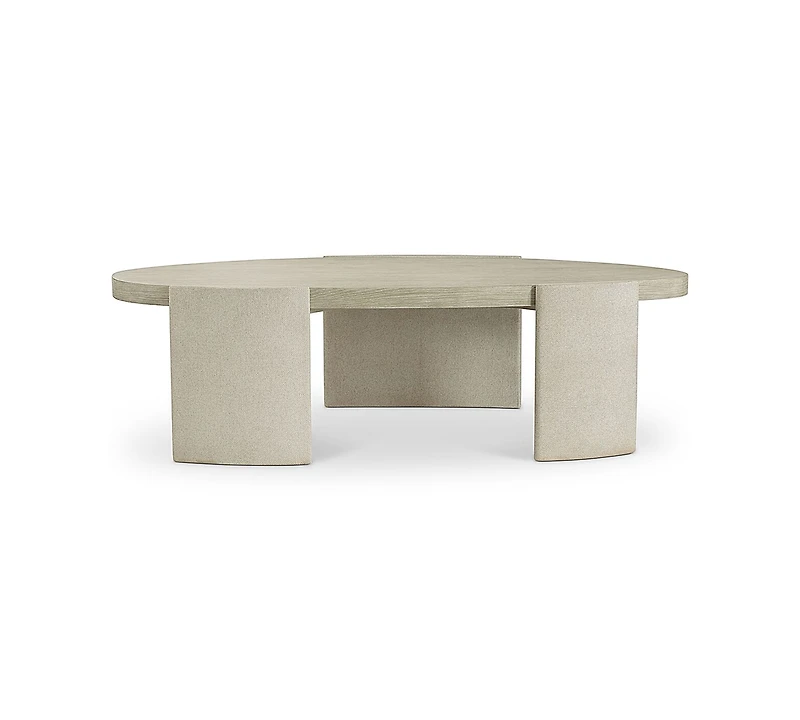 Bernhardt Arcadia 58" Oak Wire-Brushed Clay Oval Cocktail Table