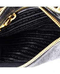 Pre-Owned Prada Small Double Zip Crossbody Bag Vitello Daino