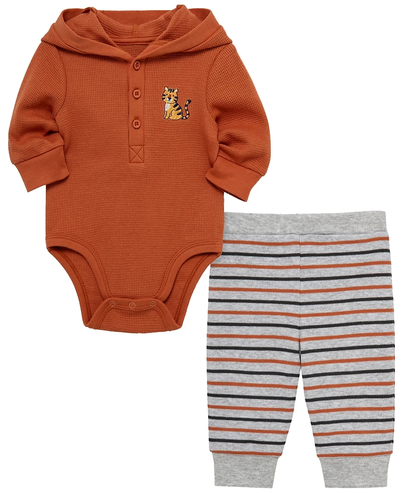 Little Me Baby Boys' Tiger Long-Sleeve Bodysuit and Pants, 2-Piece Set