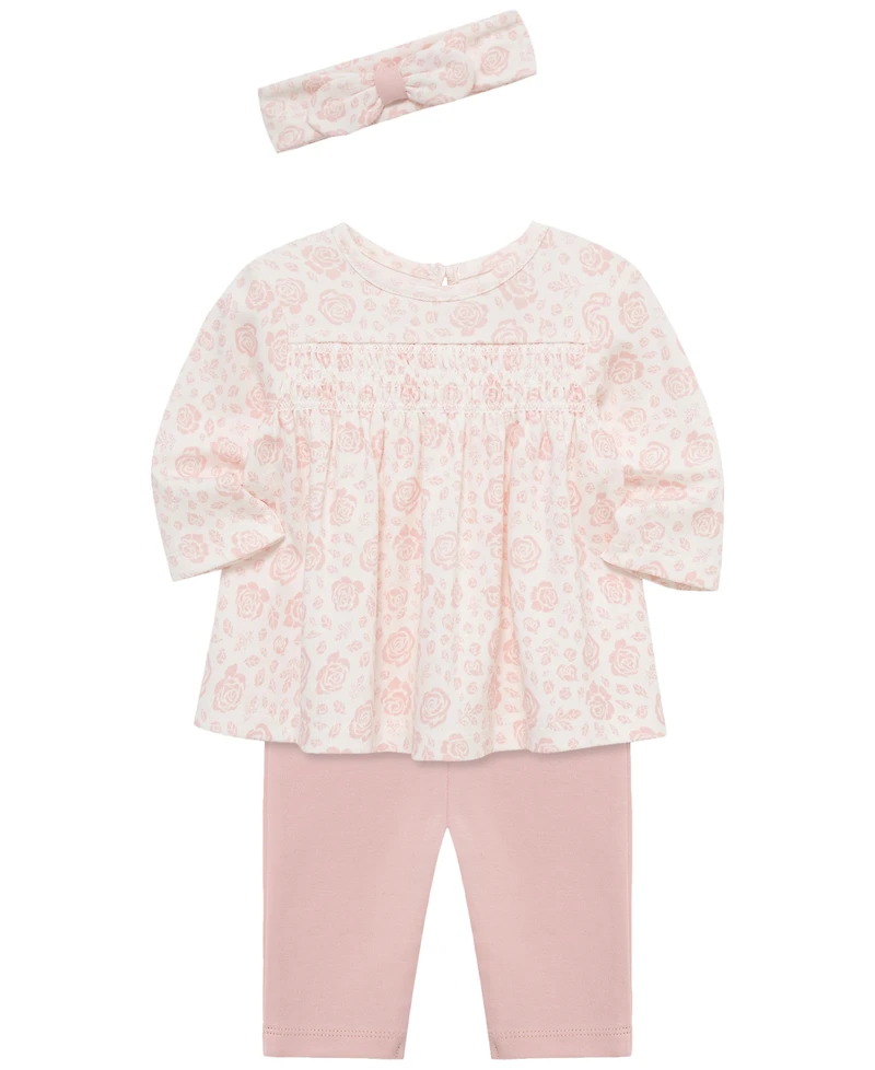 Little Me Baby Girls' Stencil Tunic Top, Leggings and Headband, 3-Piece Set