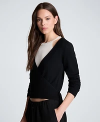 Kenneth Cole Women's Ribbed Twofer Wrap Sweater