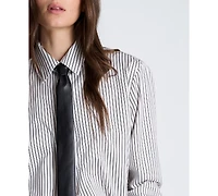 Kenneth Cole Women's Tie & Boyfriend Button-Down Shirt