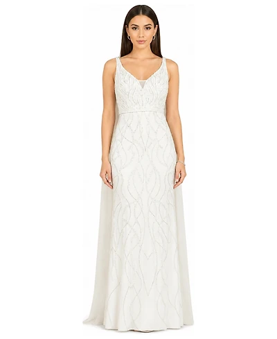 Lara Women's Beaded Wedding Gown with Cape