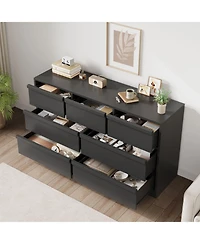 homfan 7 Drawer Dresser for Bedroom, Modern Wooden Chest, Spacious Organizer Living Room, Nursery, Entryway, Hallway, Closet, Bedroom
