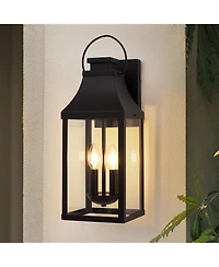 Midola 20" Outdoor Wall Light, Porch Light Outdoor Wall Sconce Lantern, 2-Light Modern Exterior Lighting Fixture Wall Mount for House Garage