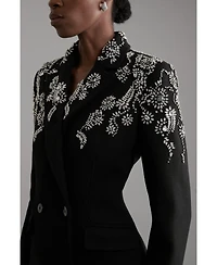 Karen Millen Women's Tailored Wool Double Breasted Midi Coat