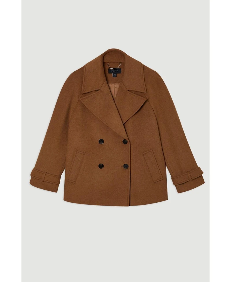 Karen Millen Women's Brushed Wool Double Breasted Short Coat