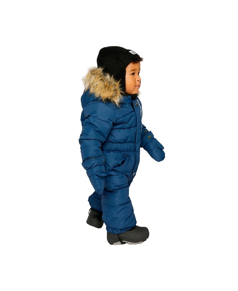 Deux par Baby Unisex Original One Piece Puffy Snowsuit with Removable Mittens and Boots.