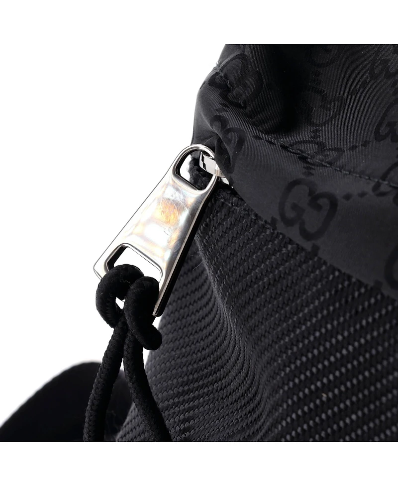 Pre-Owned Gucci Medium Web Flap Crossbody Bag Guccissima Nylon
