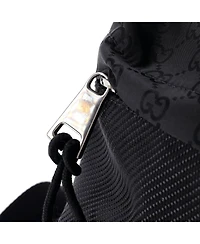 Pre-Owned Gucci Medium Web Flap Crossbody Bag Guccissima Nylon