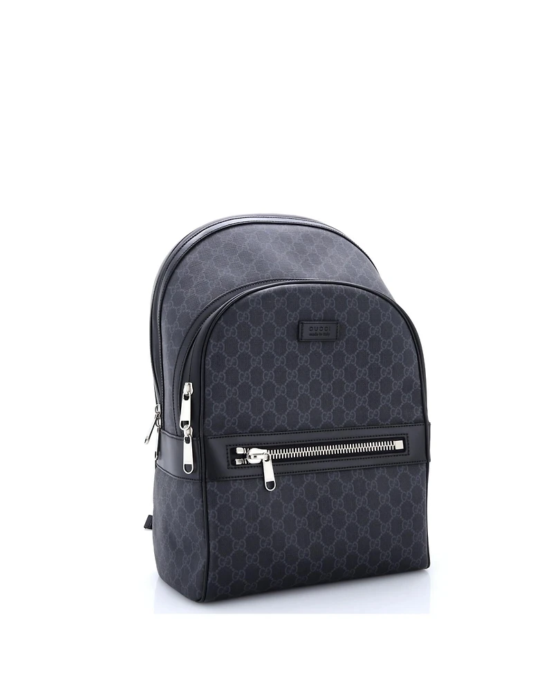 Pre-Owned Gucci Medium Front Zip Pocket Backpack Gg Coated Canvas