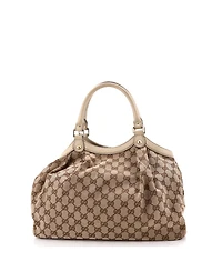 Pre-Owned Gucci Medium Sukey Tote Gg Canvas with Leather