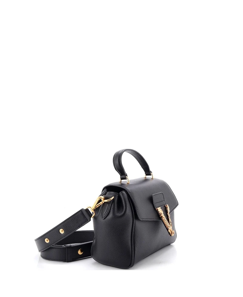 Pre-Owned Versace Small Virtus Top Handle Bag Leather