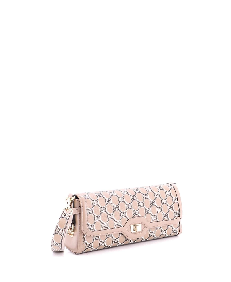 Pre-Owned Gucci Small Luce Shoulder Bag Optical Gg Printed Leather