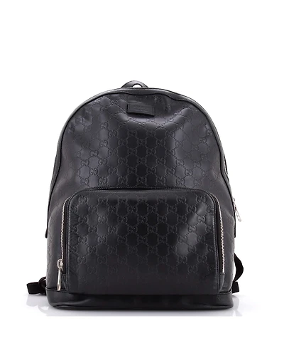 Pre-Owned Gucci Large Signature Pocket Backpack Guccissima Leather