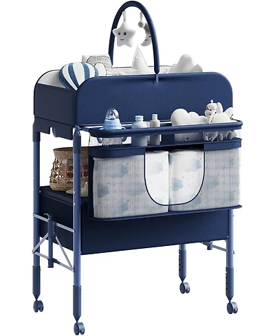 gaomon Baby Changing Table, Versatile Folding Changing Table with Wheels and 2 Drawers