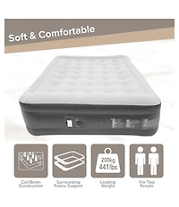Cowin Inflatable Mattress Queen Air Mattress with Built-in Pump 18" Blow up Mattress Portable Air Bed for Home Guest Camping