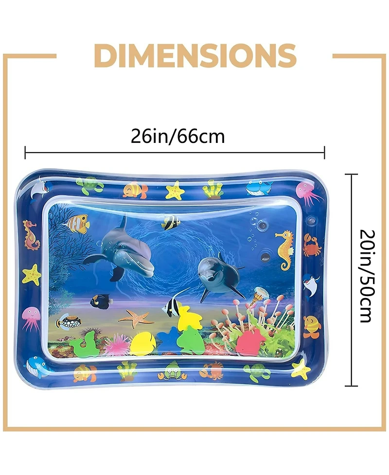Cowin Tummy Time Baby Water Mat Inflatable Baby Toys for 3 6 12 Months
