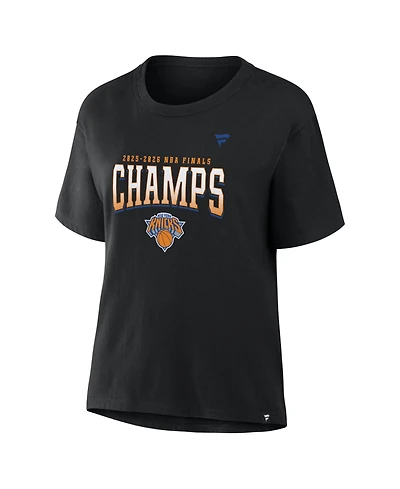 Fanatics Women's Black New York Knicks 2026 Nba Finals Champions Roster Trophy T-Shirt