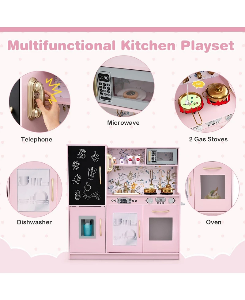 Mecale Toddler Pretend Play Kitchen For Boys And Girls 3-6 Years Old