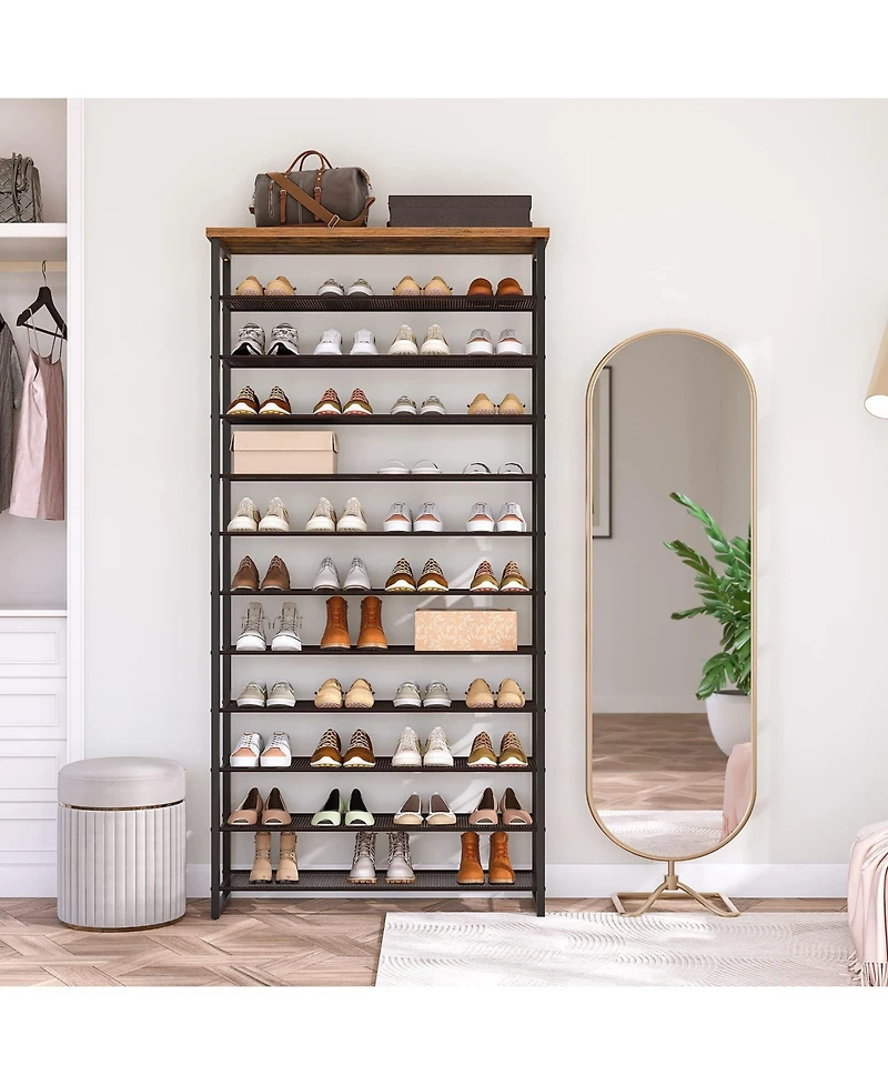 Slickblue Large 12-Tier Shoe Storage Rack Organizer for Home