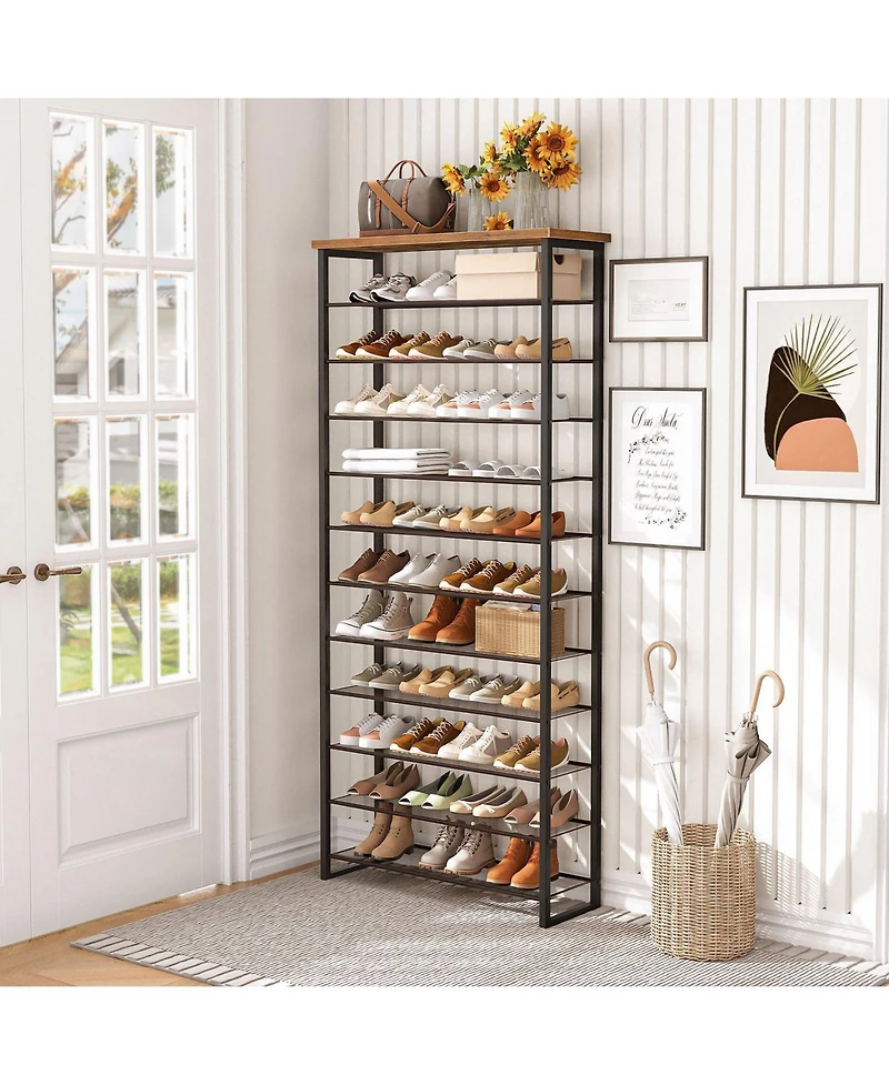 Slickblue Large 12-Tier Shoe Storage Rack Organizer for Home