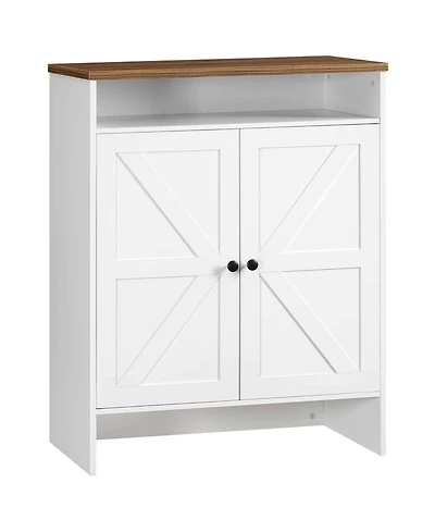 Slickblue Shoe Storage Cabinet Farmhouse Style with Adjustable Shelf