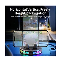 Artudatech 15W Wireless Car Charger - Auto-Clamping, 360degree(s) Rotation and Rgb Light