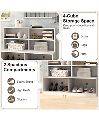 Slickblue Shoe Storage Cabinet for Entryway with 2 Anti-Tipping Safety Kits