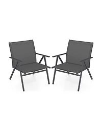 Slickblue Outdoor Seating Chairs Set of 2 with Mesh Fabric and Metal Frame