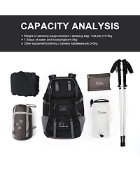 Mountaintop 40 Liter Hiking Backpack with 3 Hydration Bladder for Women Men Outdoor Travel Camping Day Pack Rain Cover