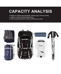 Mountaintop 70 Liter Internal Frame Backpack Camping Backpacking Hiking Backpack for Men Women with Rain Cover