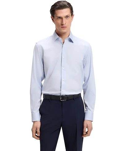 Boss by Hugo Men's Easy-Iron Stretch-Cotton Dobby Regular-Fit Dress Shirt