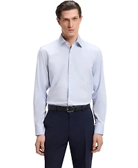 Boss by Hugo Men's Easy-Iron Stretch-Cotton Dobby Regular-Fit Dress Shirt