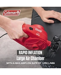 Coleman EasyFlate 120V Ac Electric Air Pump, Plug-In Inflator with 3 Adapters