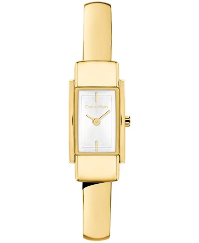 Calvin Klein Women's Moderne Gold-Tone Stainless Steel Bangle Bracelet Watch 15mm